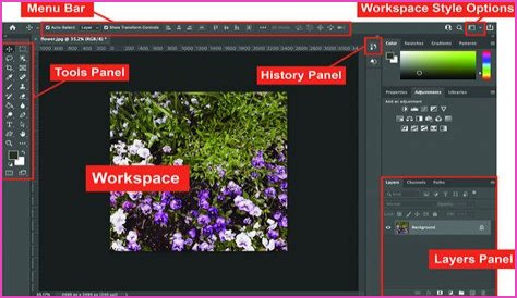 Where is the panel menu in Photoshop?